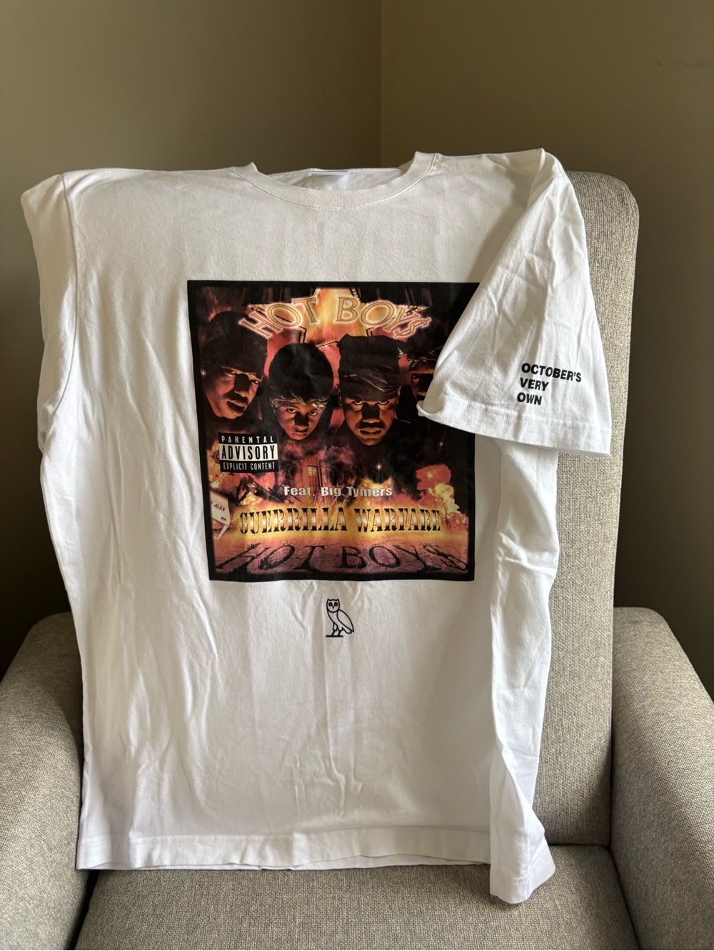 OVO x Hot Boys White Graphic Short Sleeve Tee